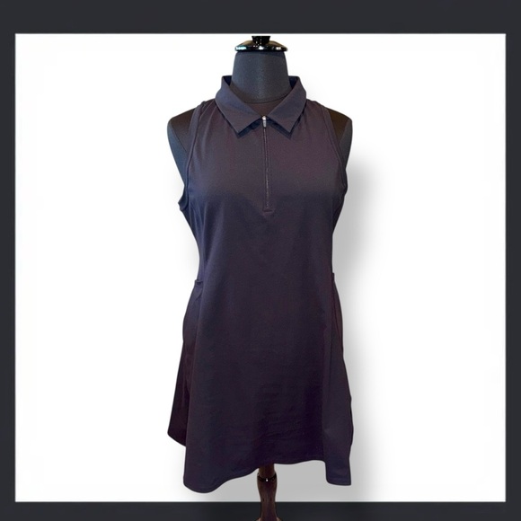 ZELLA Sport Sleeveless Polo Dress & Shorts - Women’s XXL Black - Picture 2 of 15